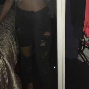 Cargo Green ripped skinny jeans Fashionova